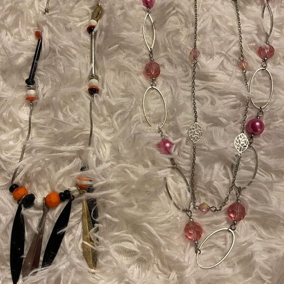 Set of (2) Long Costume Jewelry Necklaces - Picture 1 of 3